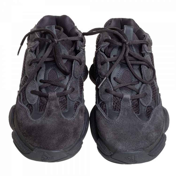 مملوكة مسبقًا Yeezy x adidas Black Mesh And Suede 500 Utility Sneakers Size 42 2/3