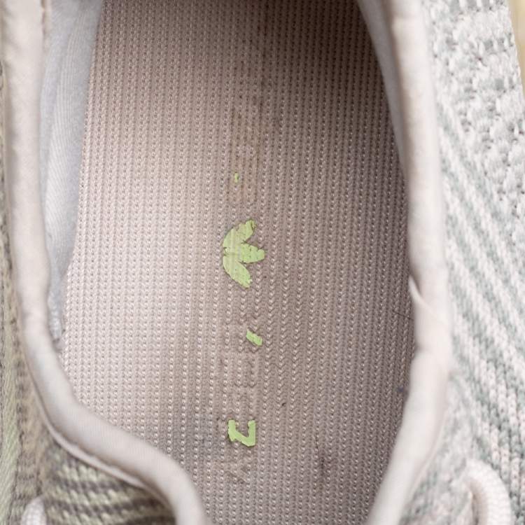 Pre Owned Yeezy x Adidas Green Citrin Cotton Knit 350 V2 NR Sneakers Size 42