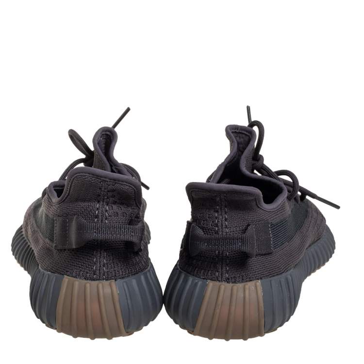 Pre Owned Yeezy x adidas Dark Grey  Knit Fabric And Mesh Boost 350 V2 Cinder Sneakers Size 45.5