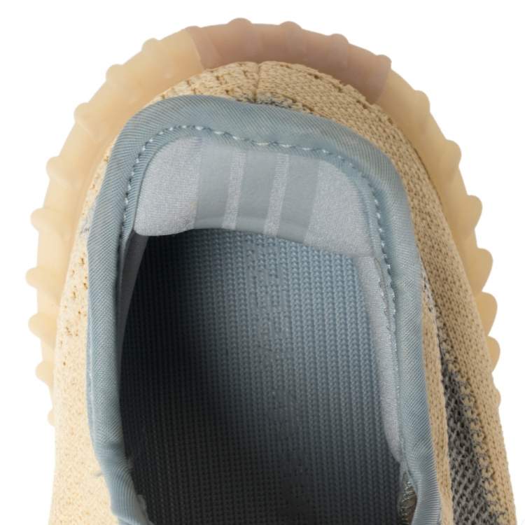 Pre Owned Yeezy x adidas Yellow Cotton Knit Boost 350 V2 Linen Sneakers Size 42 2/3