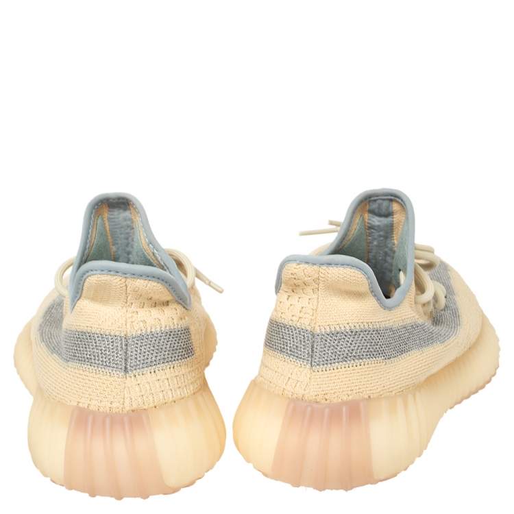 Pre Owned Yeezy x adidas Yellow Cotton Knit Boost 350 V2 Linen Sneakers Size 42 2/3