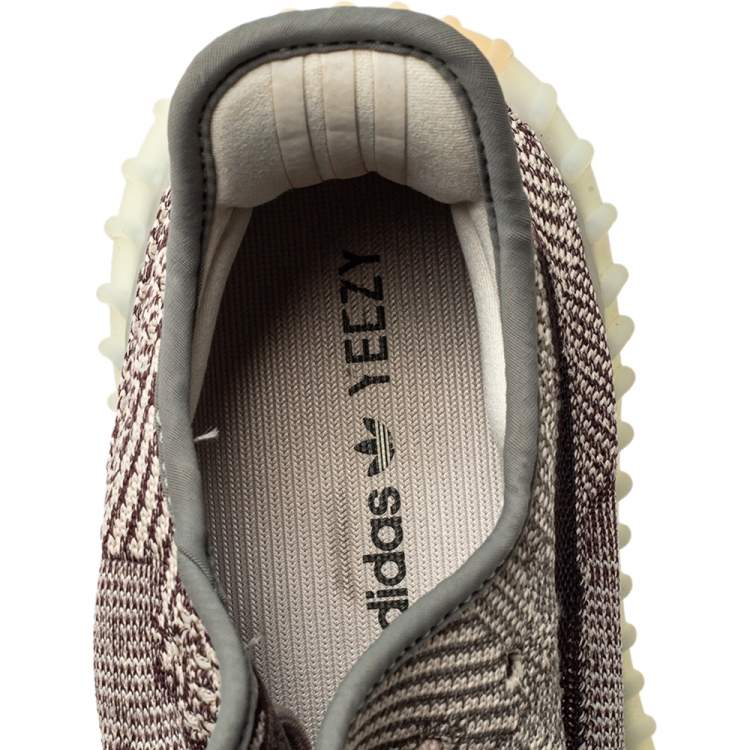 Pre Owned Yeezy x Adidas Grey/Black Knit Fabric Boost 350 V2 Zyon Sneakers Size 42 2/3