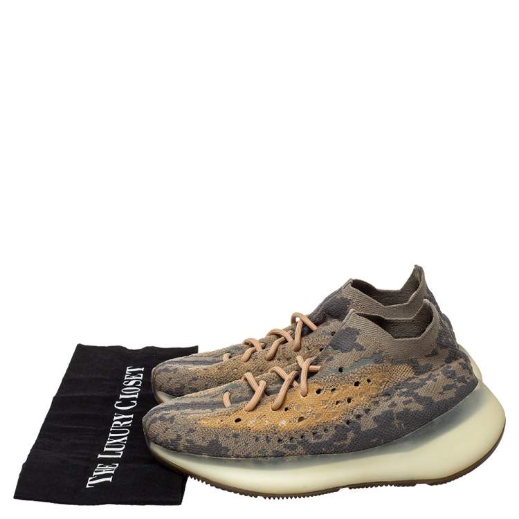 Pre Owned Yeezy x Adidas Grey Knit Fabric Boost 380 Mist Non Reflective Sneakers Size 40