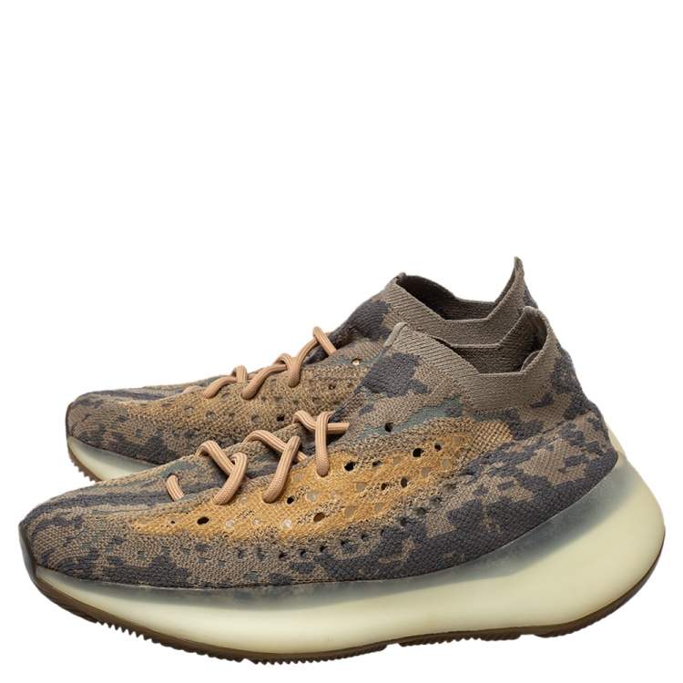 Pre Owned Yeezy x Adidas Grey Knit Fabric Boost 380 Mist Non Reflective Sneakers Size 40