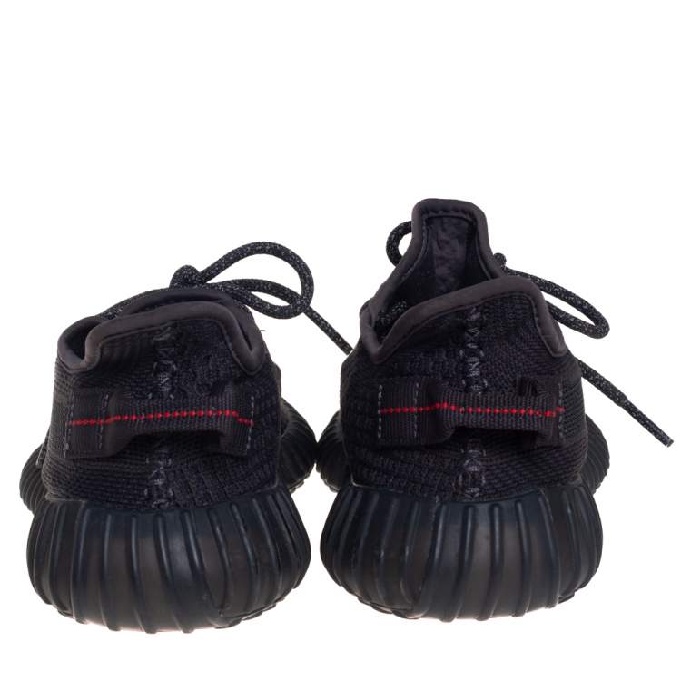 Pre Owned Yeezy x Adidas Black Knit Boost 350 V2 Cinder Sneakers Size 39.5