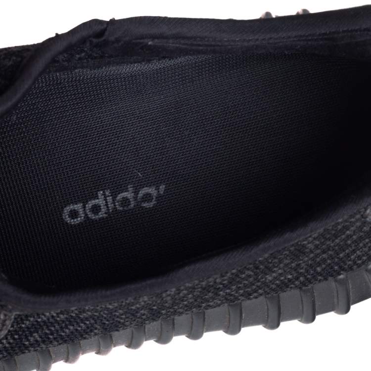 Pre Owned Adidas Yeezy Boost 350 V1 Pirate Black Knit Fabric Low Top Sneakers Size 46.5