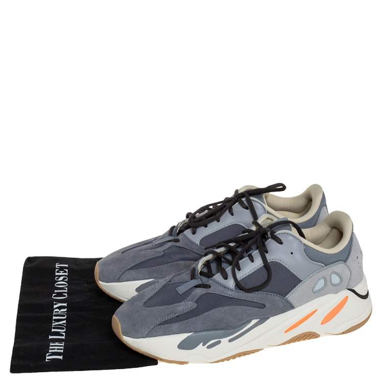 Pre Owned Yeezy x Adidas Grey Suede And Leather Boost 700 Magnet Sneakers Size 46 2/3