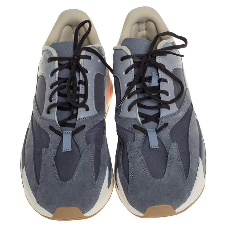Pre Owned Yeezy x Adidas Grey Suede And Leather Boost 700 Magnet Sneakers Size 46 2/3
