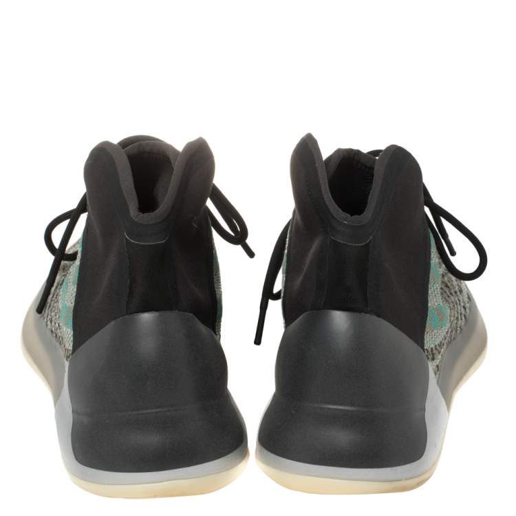 مملوكة مسبقًا Yeezy x Adidas Teal Blue/Grey Cotton Knit Quantum Sneaker Size 46 2/3