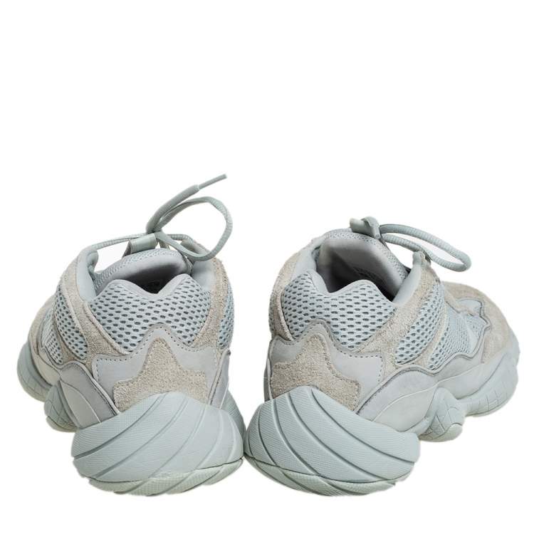 Pre Owned Yeezy x adidas Grey Mesh And Suede 500 Salt Low Top Sneakers Size 46.5