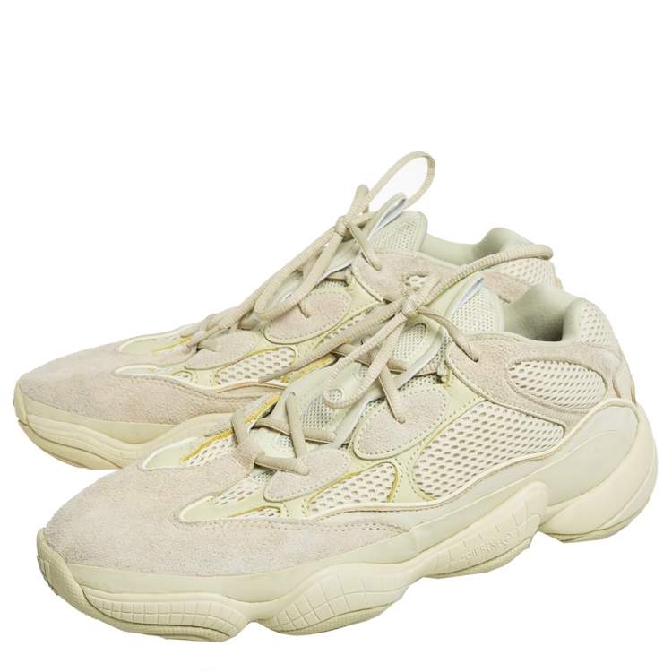 Pre Owned Yeezy x adidas Yellow Mesh And Suede 500 Desert Rat Low Top Sneakers Size 46 2/3
