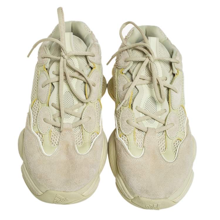 Pre Owned Yeezy x adidas Yellow Mesh And Suede 500 Desert Rat Low Top Sneakers Size 46 2/3