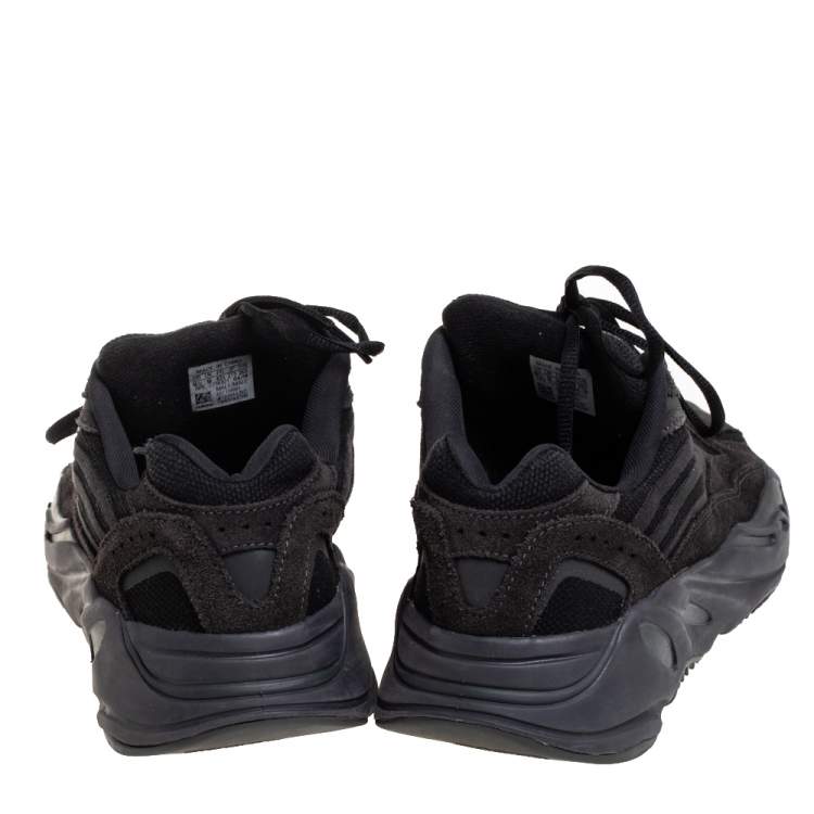Pre Owned Yeezy x Adidas Bosst 700 V2 Vanta Dark Grey Suede And Fabric Lace Up Sneakers Size 43.5
