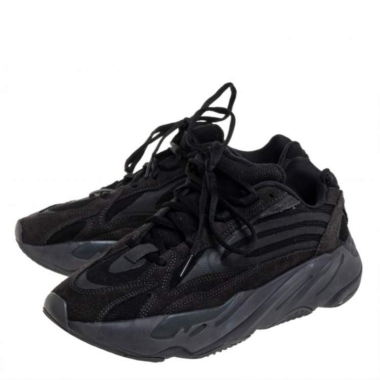 Pre Owned Yeezy x Adidas Bosst 700 V2 Vanta Dark Grey Suede And Fabric Lace Up Sneakers Size 43.5