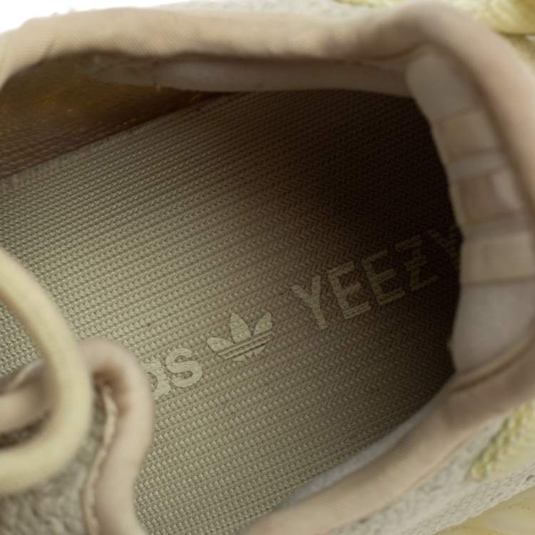 مملوكة مسبقًا Yeezy x Adidas Knit Fabric Boost 350 V2 Butter Sneakers Size FR38 2/3