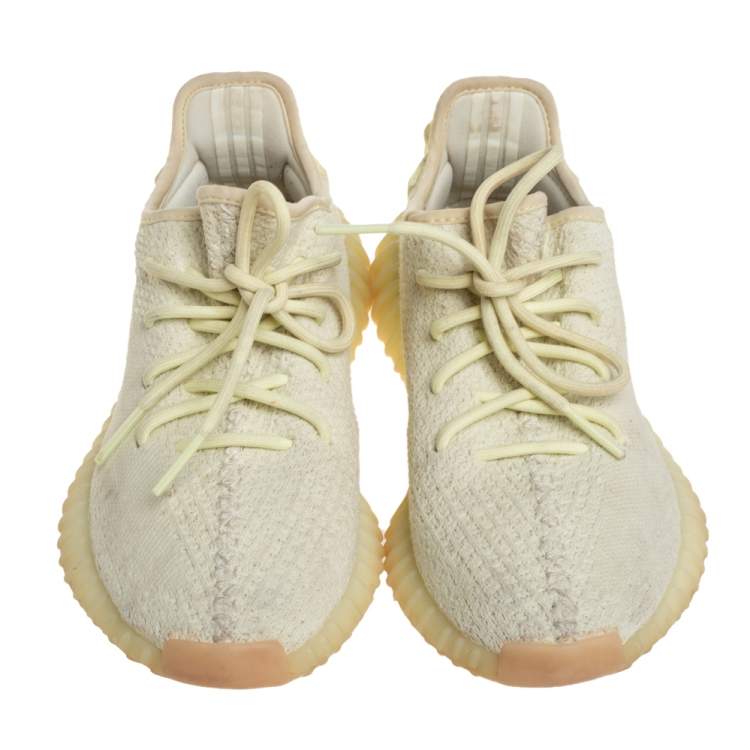 مملوكة مسبقًا Yeezy x Adidas Knit Fabric Boost 350 V2 Butter Sneakers Size FR38 2/3