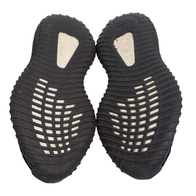 Pre Owned Yeezy x adidas Core Black/White Knit Fabric Boost 350 V2 Sneakers Size 42