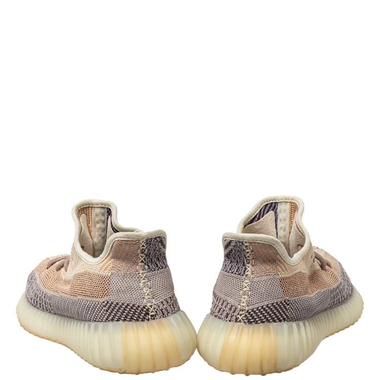 Pre Owned Yeezy x adidas Multicolor Knit Fabric Boost 350 V2 Ash Pearl Sneakers Size 44 2/3