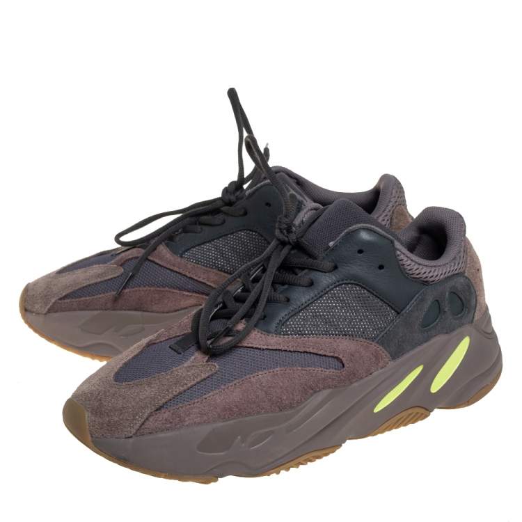Pre Owned Yeezy x adidas Grey Mesh And Suede Boost 700 V2 Geode Sneakers Size 46