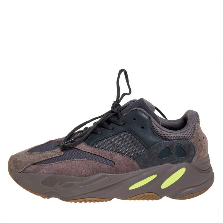 Pre Owned Yeezy x adidas Grey Mesh And Suede Boost 700 V2 Geode Sneakers Size 46