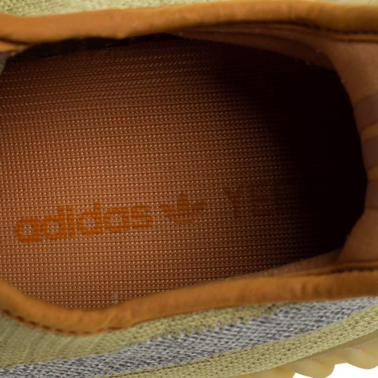 Pre Owned Yeezy x adidas Green Knit Fabric Boost 350 V2 Marsh Sneakers Size 42