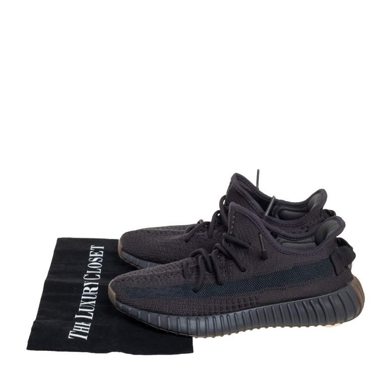 Pre Owned Yeezy x adidas Black Knit Fabric Boost 350 V2 Cinder Sneakers Size 39 1/3