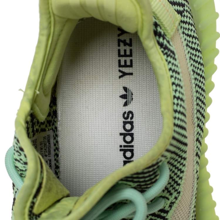 Pre Owned Yeezy x Adidas Green Knit Fabric Boost 350 V2 Yeezreel Low Top  Sneakers Size 39 1/3