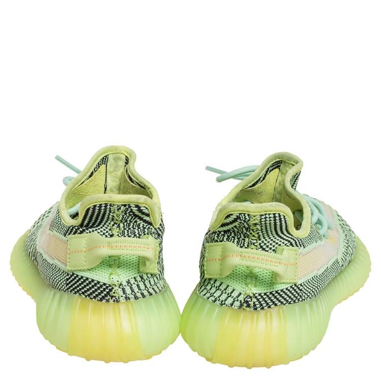 Pre Owned Yeezy x Adidas Green Knit Fabric Boost 350 V2 Yeezreel Low Top  Sneakers Size 39 1/3