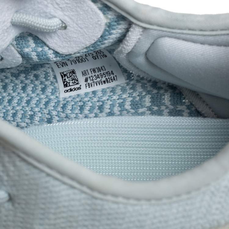 مملوكة مسبقًا Yeezy x adidas Blue/White Knit Fabric Boost 350 V2 Cloud White Sneakers Size 43 1/3