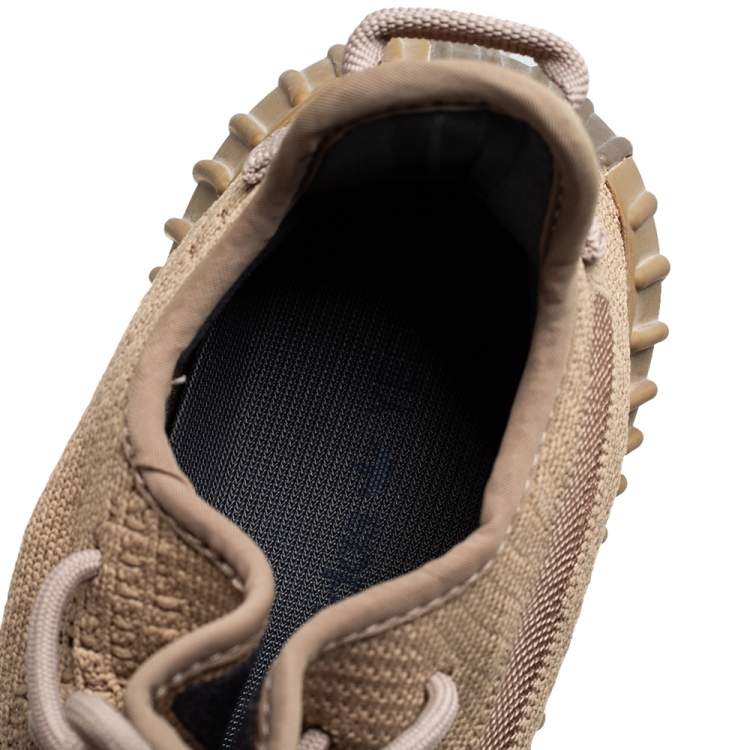Pre Owned Yeezy x adidas Brown Knit Fabric Boost 350 Earth Low Top Sneakers Size 40 2/3