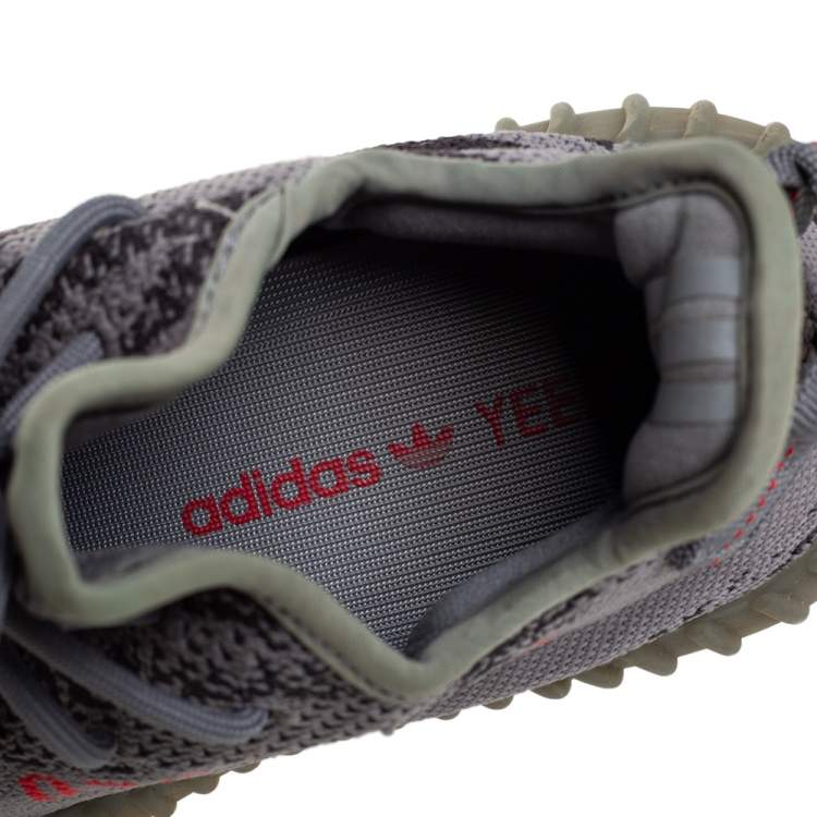 Pre Owned Yeezy x Adidas Grey Knit Fabric Boost 350 V2 Beluga 2.0 Sneakers Size 40 2/3