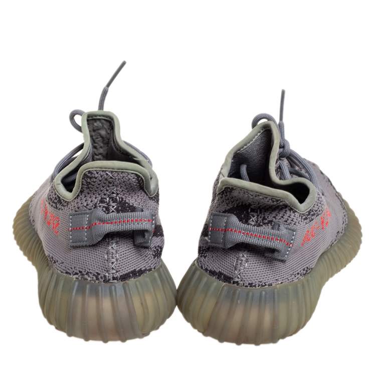 Pre Owned Yeezy x Adidas Grey Knit Fabric Boost 350 V2 Beluga 2.0 Sneakers Size 40 2/3