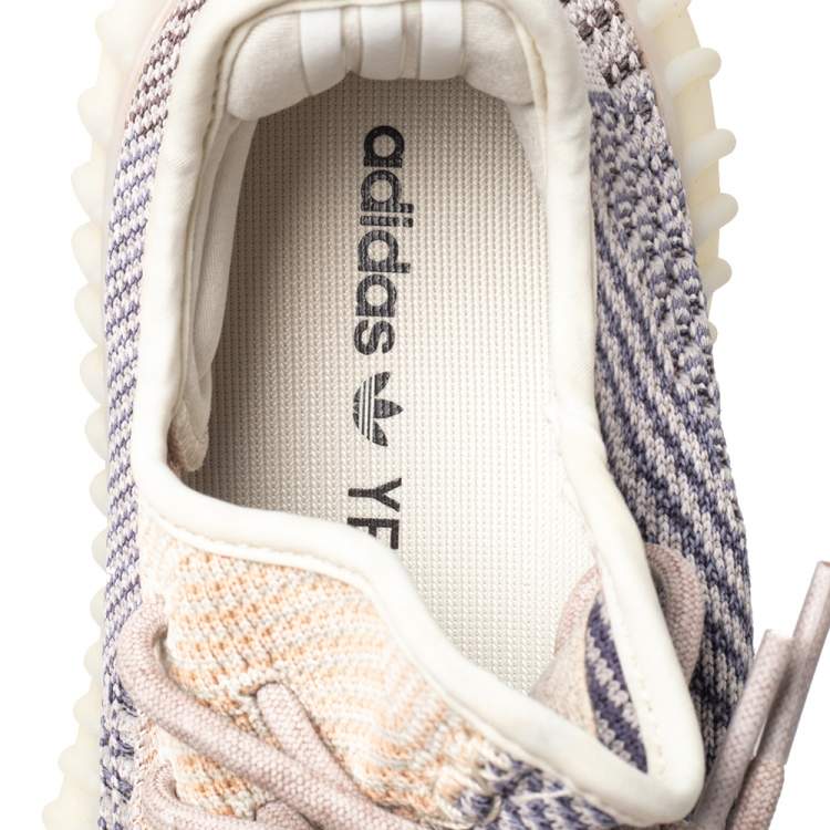 Pre Owned Yeezy x adidas Multicolor Knit Fabric Boost 350 V2  Ash Pearl Sneakers Size 39 1/3
