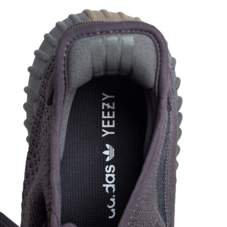 Pre Owned Yeezy x Adidas Dark Grey Cotton Knit Boost 350 V2 Cinder Sneakers Size 46