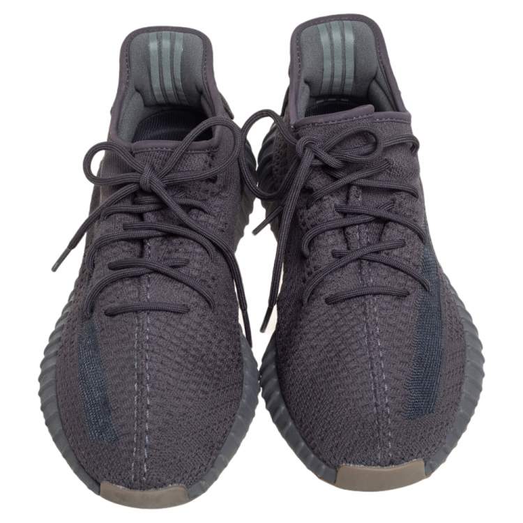 Pre Owned Yeezy x Adidas Dark Grey Cotton Knit Boost 350 V2 Cinder Sneakers Size 46