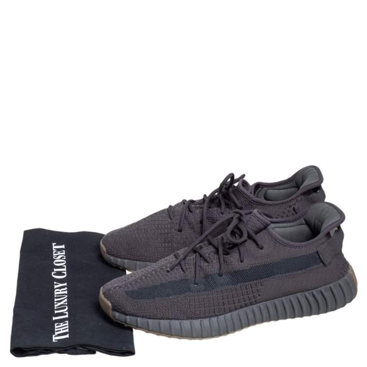 Pre Owned Yeezy x Adidas Dark Grey Cotton Knit Boost 350 V2 Cinder Sneakers Size 46