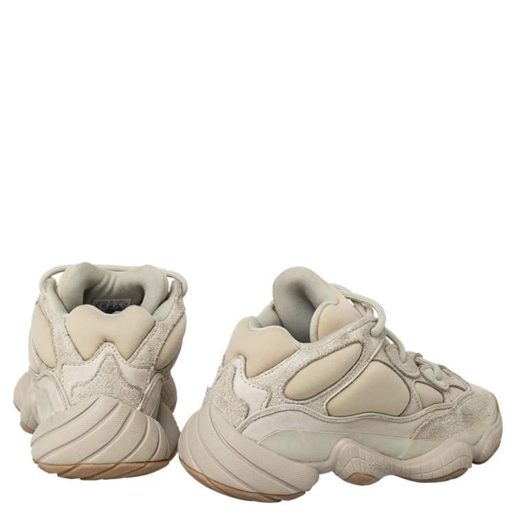 Pre Owned Yeezy x adidas Beige Neoprene And Suede Yeezy 500 Stone Low Top Sneakers Size 36