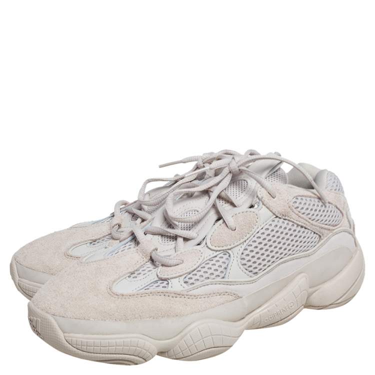 Pre Owned Adidas x Yeezy Beige Mesh And Suede 500 Blush Sneakers Size 41 1/3