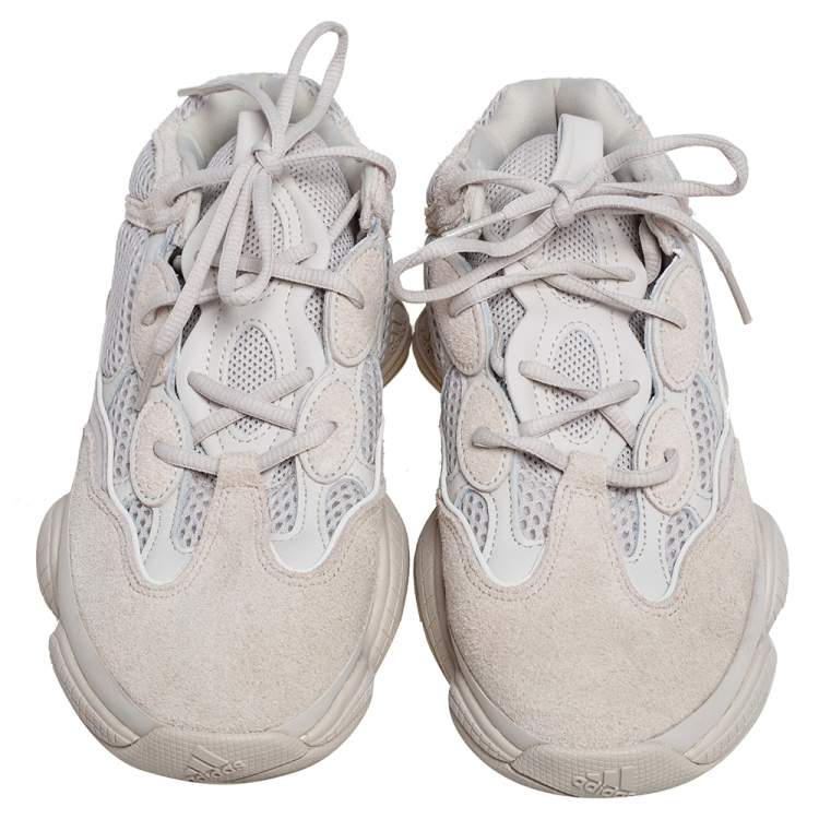 Pre Owned Adidas x Yeezy Beige Mesh And Suede 500 Blush Sneakers Size 41 1/3