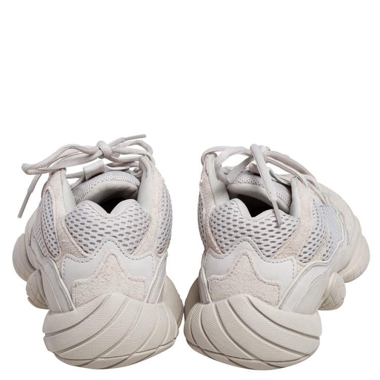 Pre Owned Adidas x Yeezy Beige Mesh And Suede 500 Blush Sneakers Size 41 1/3