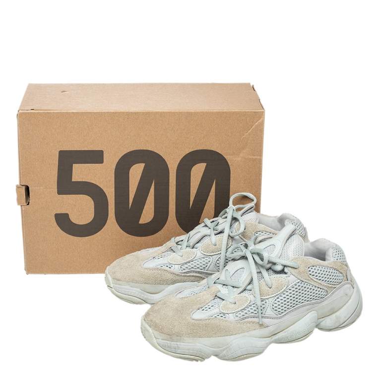 Pre Owned Yeezy x adidas Grey Mesh And Suede 500 Salt Low Top Sneakers Size 40 2/3