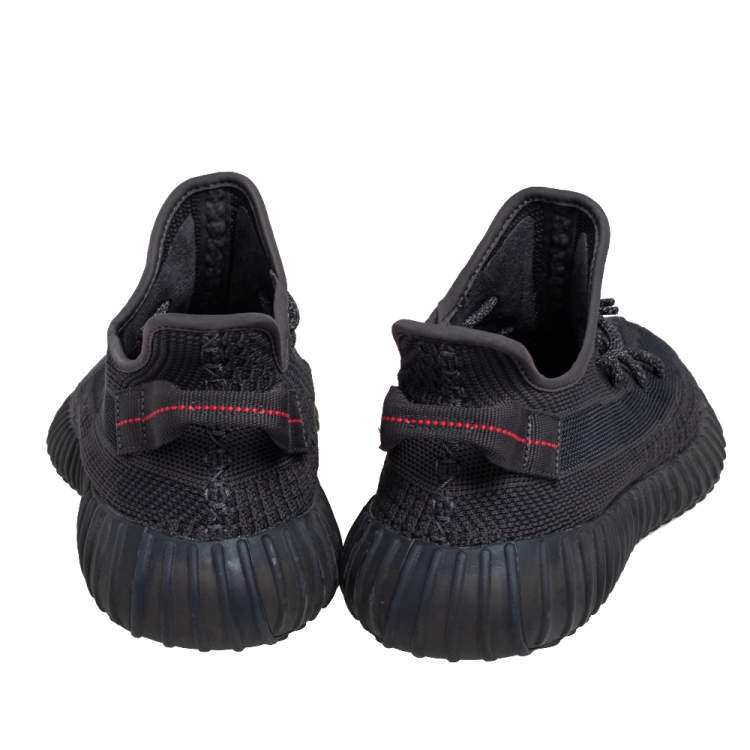 Pre Owned Yeezy x adidas Black Knit Fabric Boost 350 V2 Static Low Top Sneakers Size 43 1/3