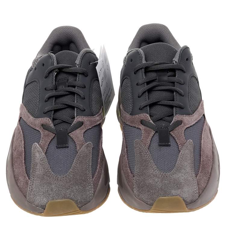 Pre Owned Yeezy x adidas Grey/Brown Mesh And Suede Mauve 700 Low Top Sneakers Size 42 2/3