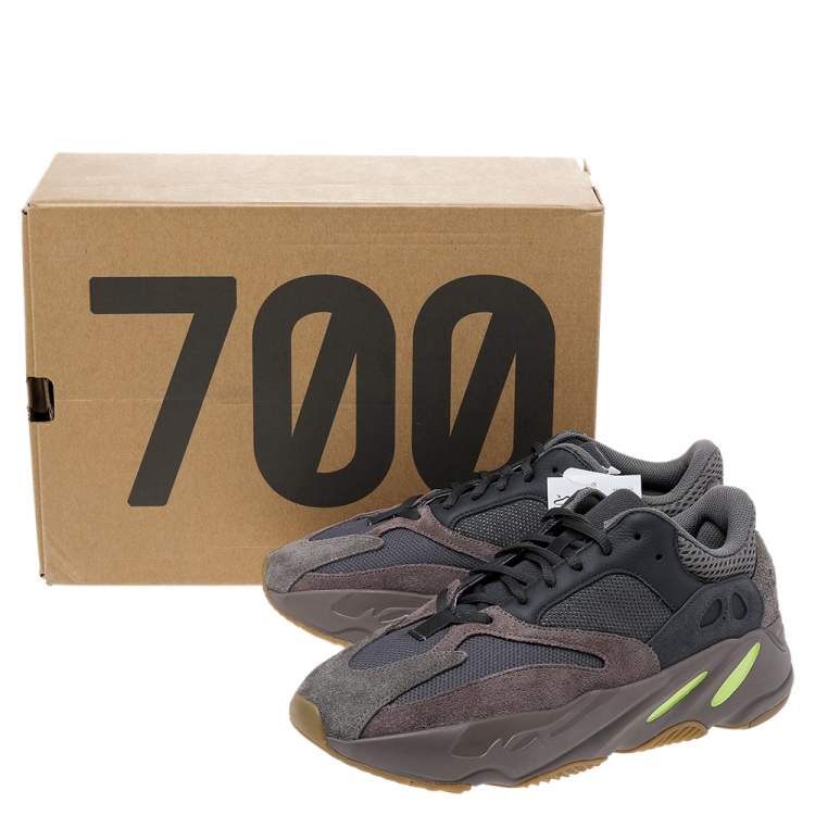 Pre Owned Yeezy x adidas Grey/Brown Mesh And Suede Mauve 700 Low Top Sneakers Size 42 2/3
