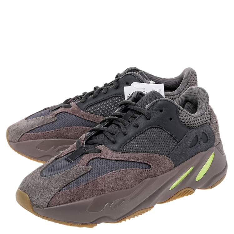 Pre Owned Yeezy x adidas Grey/Brown Mesh And Suede Mauve 700 Low Top Sneakers Size 42 2/3