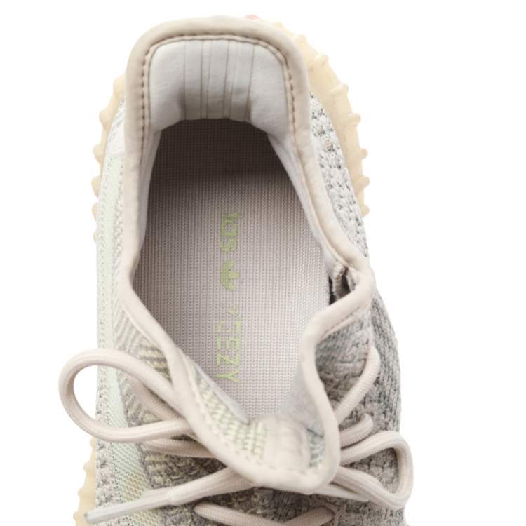 مملوكة مسبقًا Yeezy x adidas Beige/Grey Knit Fabric Boost 350 V2 Citrin Low Top Sneakers Size 42
