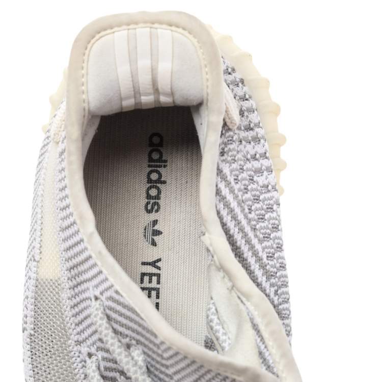 Pre Owned Yeezy x adidas White/Grey Knit Fabric Boost 350 V2 Static Low Top Sneakers Size 42