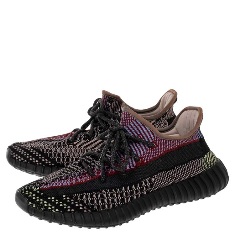 Pre Owned Yeezy x Adidas Multicolor Knit Fabric Boost 350 V2 Yecheil (Non-Reflective) Sneakers Size 41 1/3
