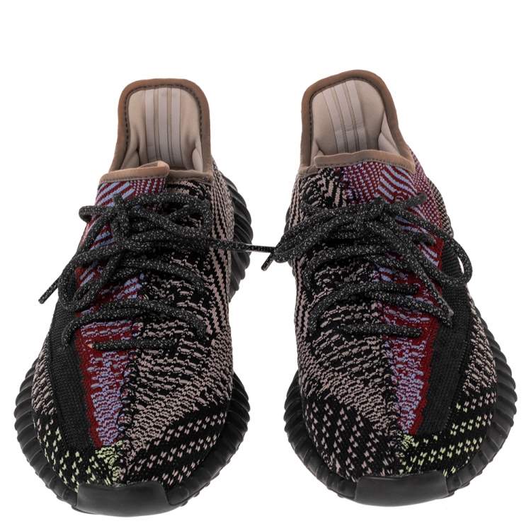 Pre Owned Yeezy x Adidas Multicolor Knit Fabric Boost 350 V2 Yecheil (Non-Reflective) Sneakers Size 41 1/3