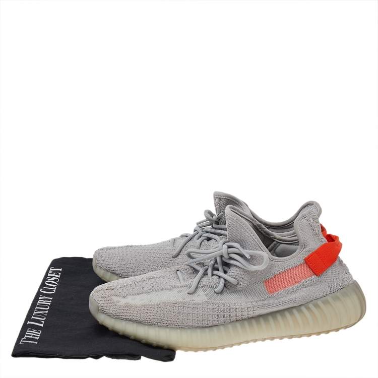 Pre Owned Yeezy x adidas Grey Mesh Boost 350 V2 Tail Light Low Top Sneakers Size 45 1/3